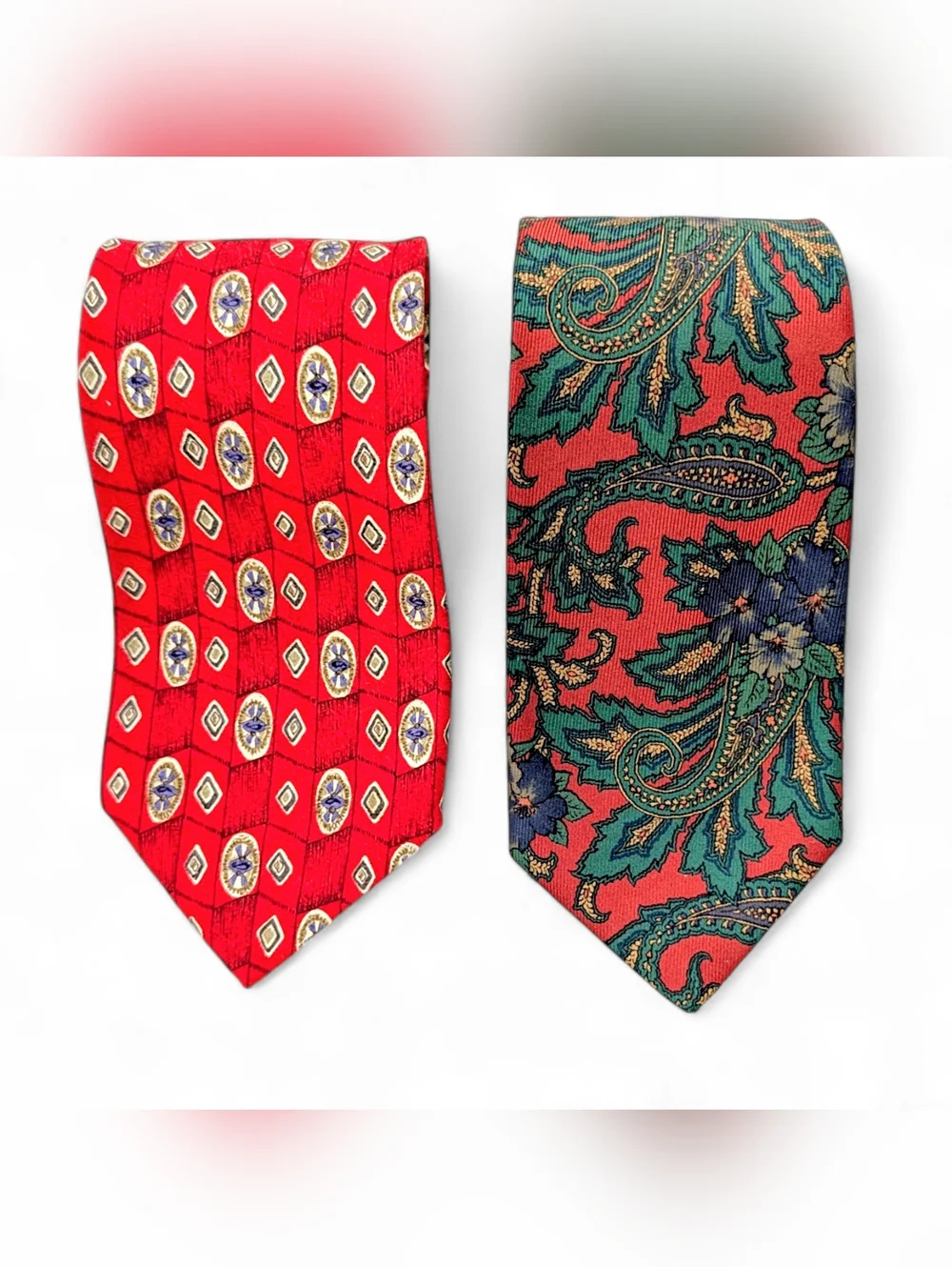 Robert Talbott Silk Tie Bundle Red Geometric Blue Green Paisley Madder Neckties